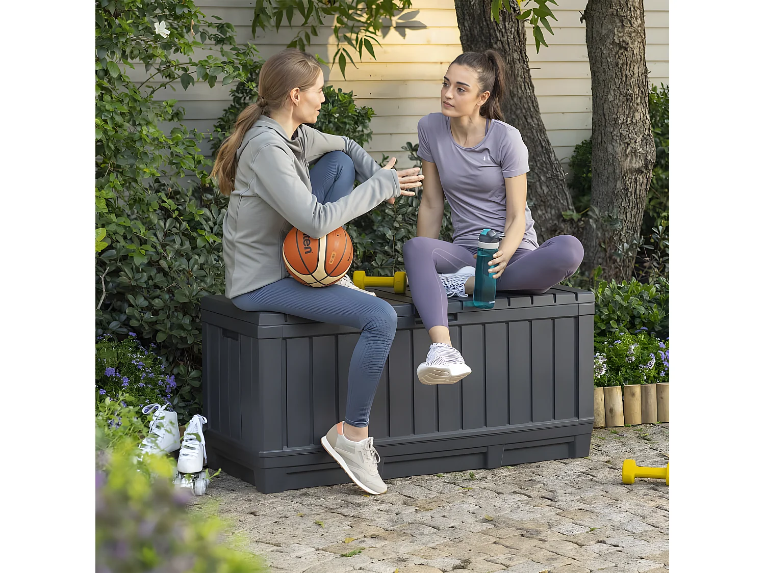 Caixa de armazenamento Keter Kentwood 350L - 119,6x58,5x55,8cm - Antracite