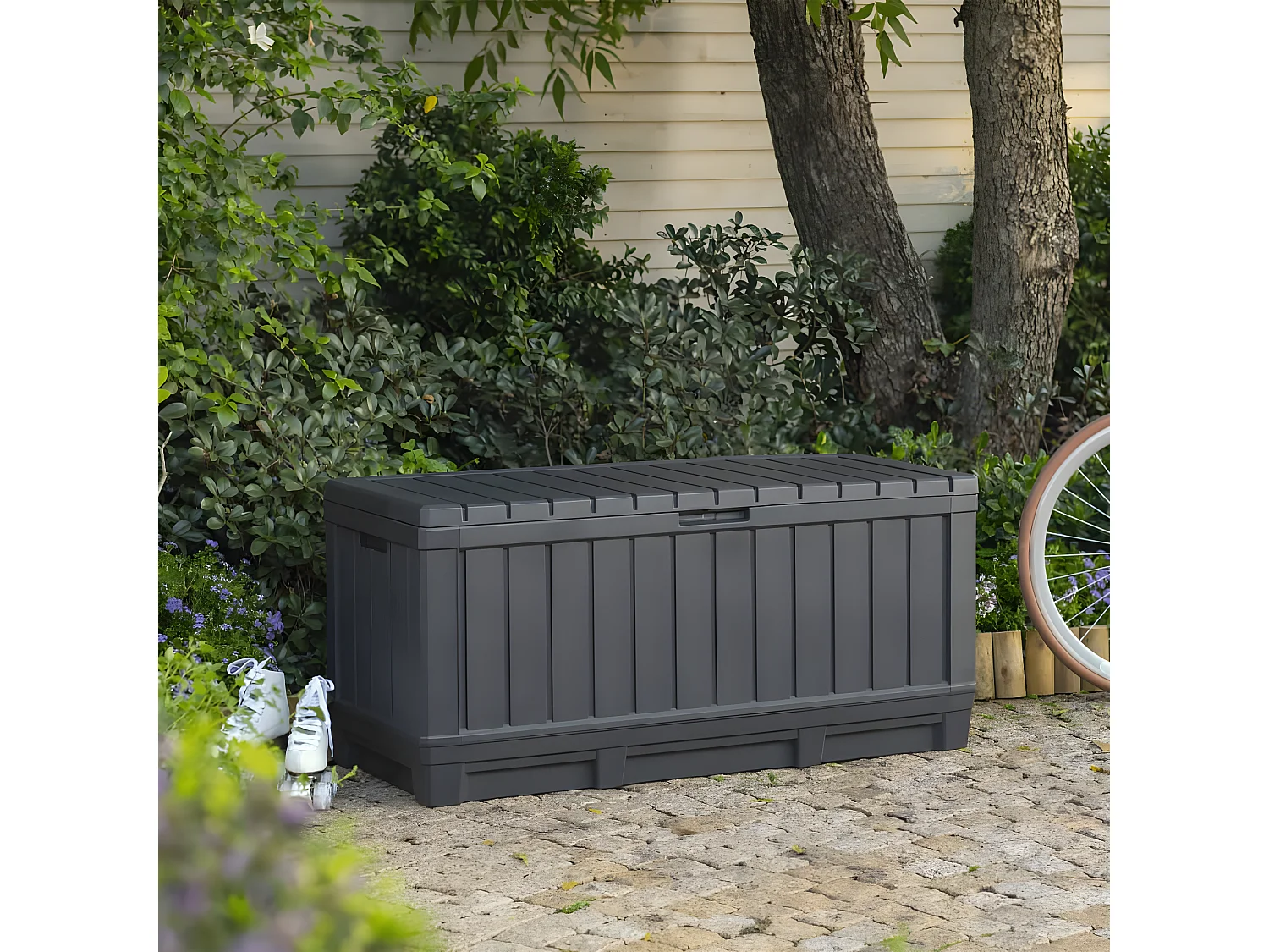 Caixa de armazenamento Keter Kentwood 350L - 119,6x58,5x55,8cm - Antracite