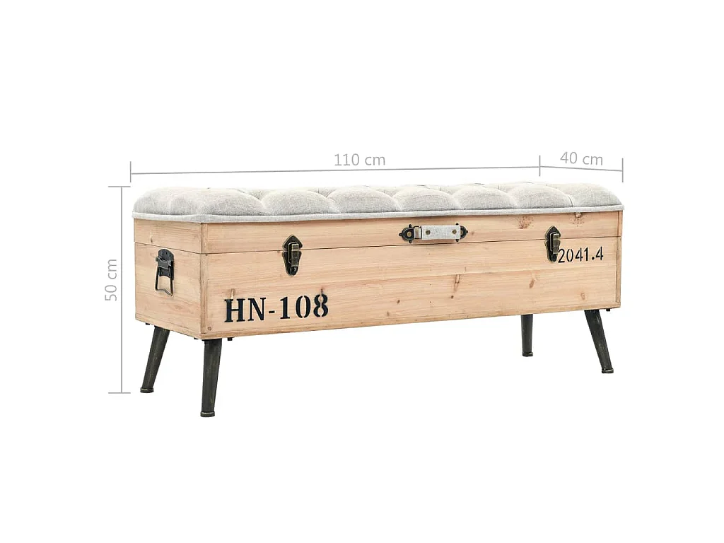 Banc de rangement 110 cm Bois de sapin massif