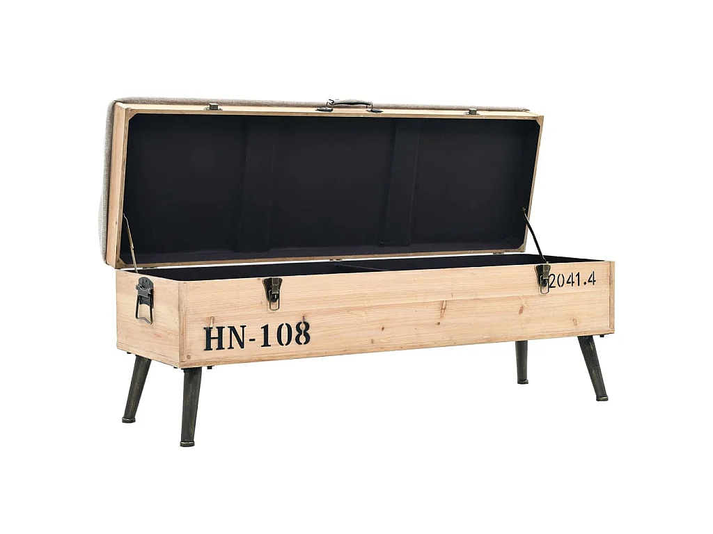 Banc de rangement 110 cm Bois de sapin massif