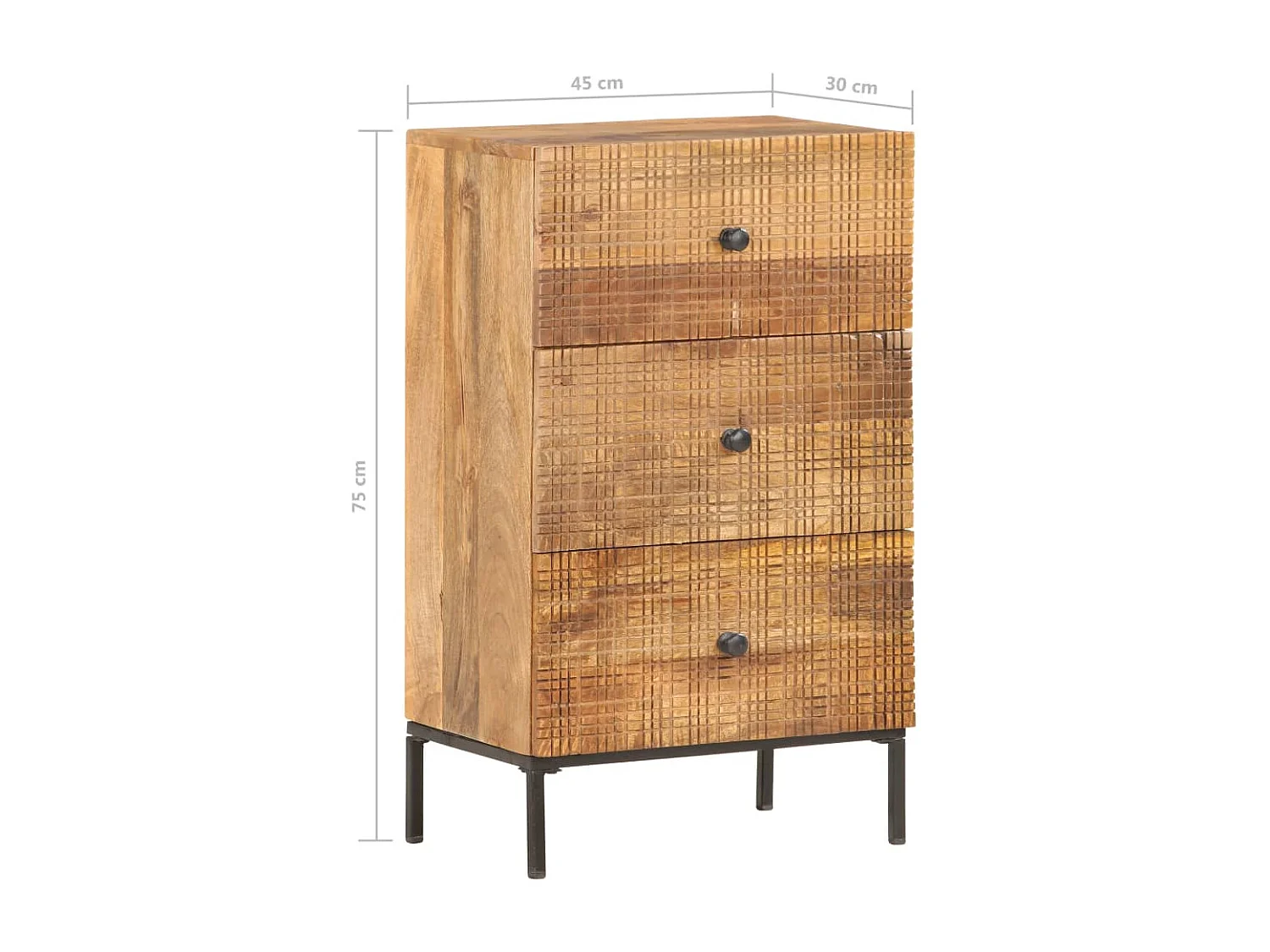 Aparador 45x30x75 cm madeira de mangueira maciça