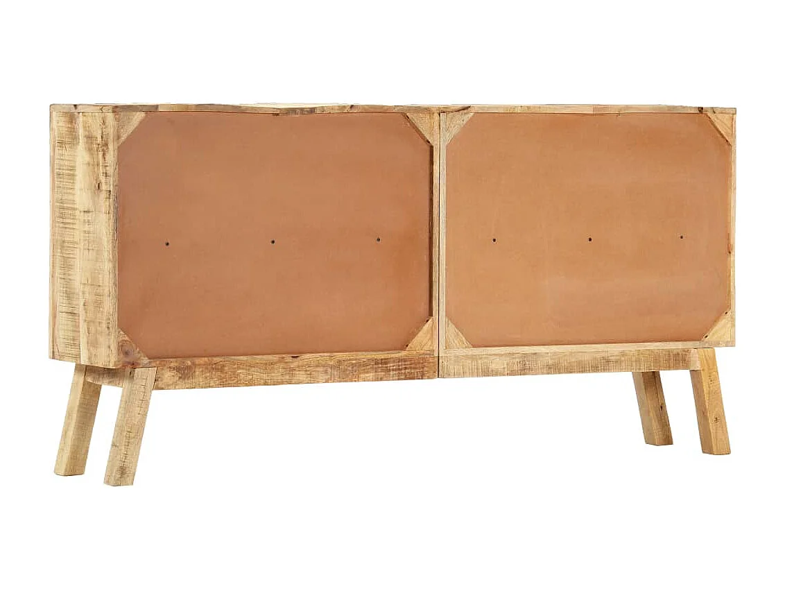 Aparador em mangueira maciça áspera 160x30x80 cm castanho/preto