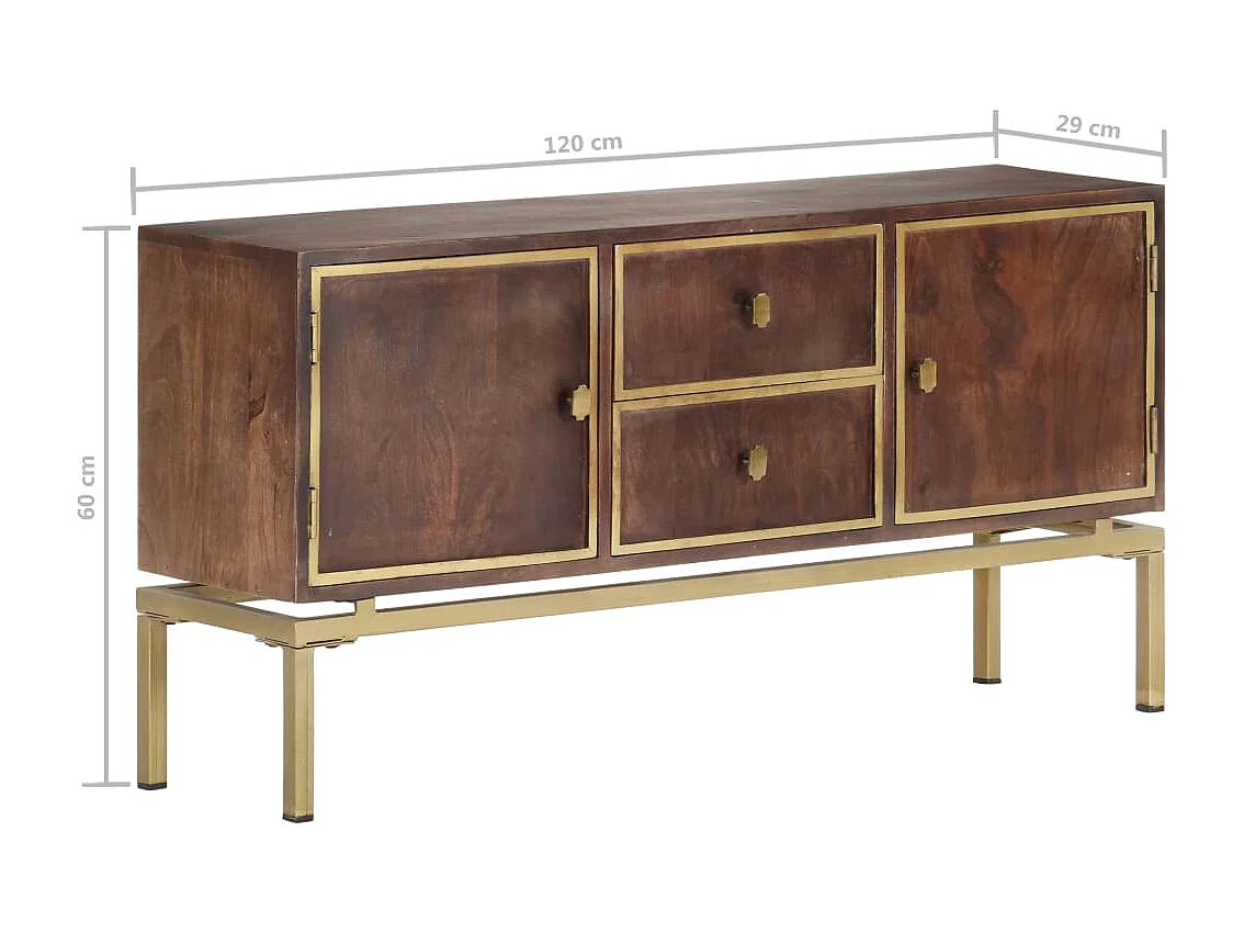 Aparador 120x29x60 cm madeira de mangueira maciça