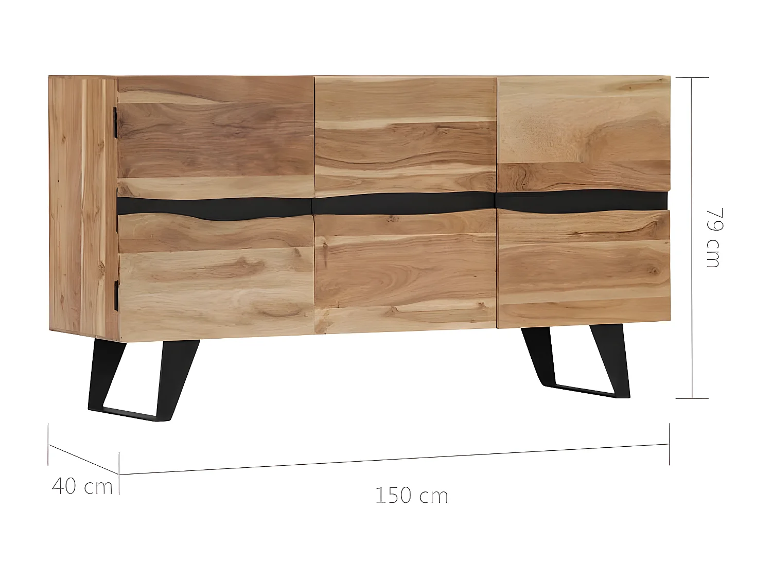Buffet 150x40x79 cm Bois d'acacia massif