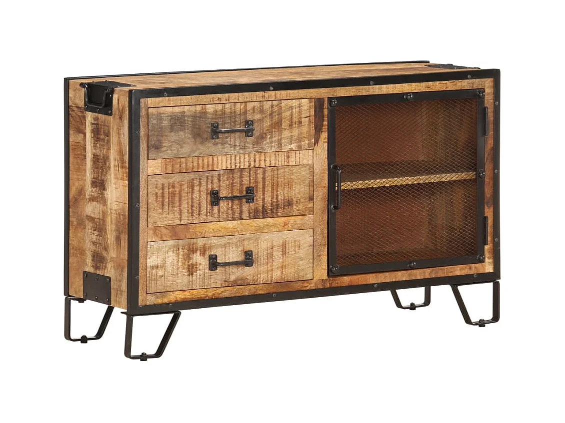 Buffet 100x31x60 cm Bois de manguier massif brut