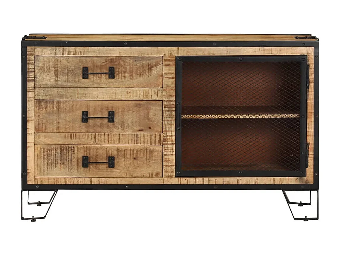 Buffet 100x31x60 cm Bois de manguier massif brut