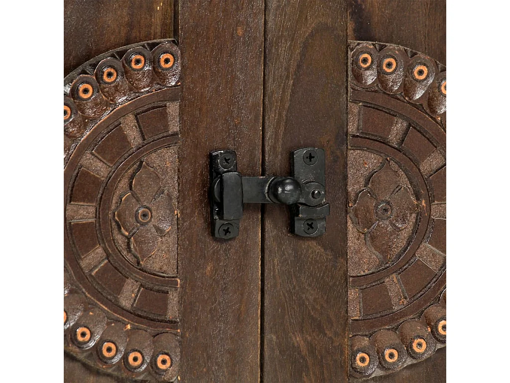 Buffet avec dessin sculpté 110x35x70 cm Bois de manguier massif