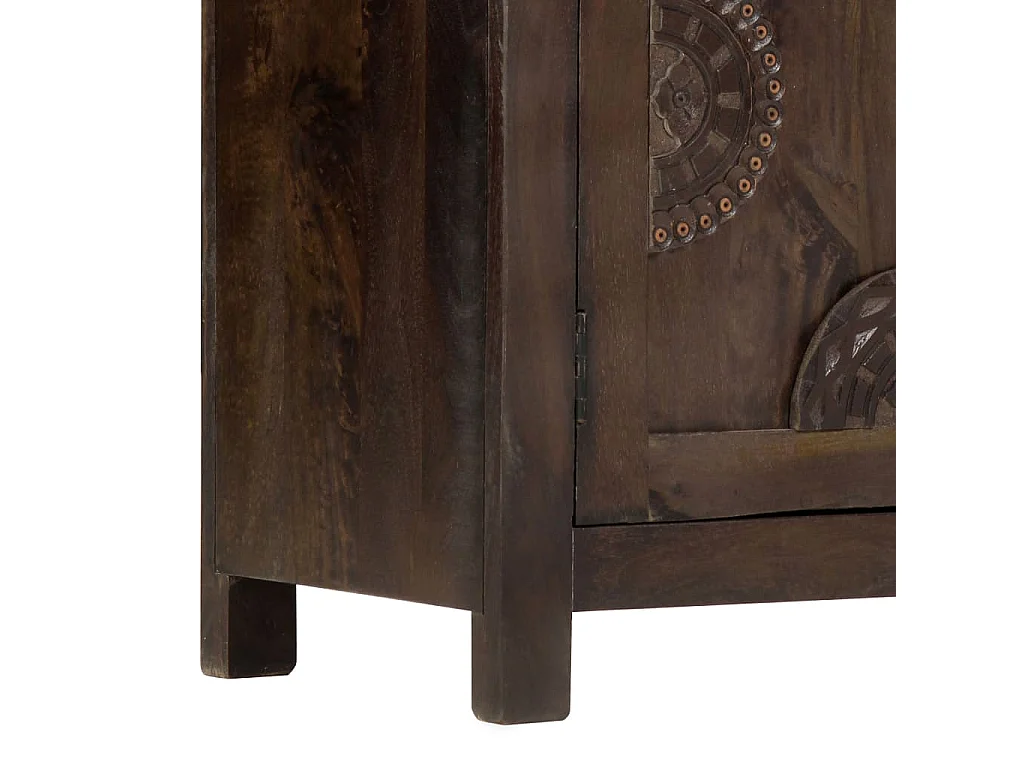 Buffet avec dessin sculpté 110x35x70 cm Bois de manguier massif
