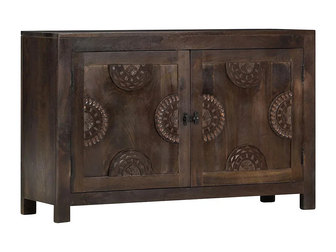 Buffet avec dessin sculpté 110x35x70 cm Bois de manguier massif