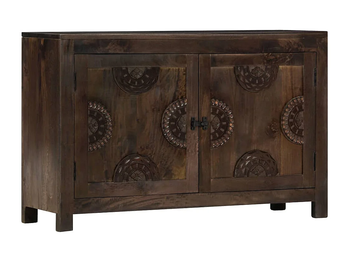 Buffet avec dessin sculpté 110x35x70 cm Bois de manguier massif