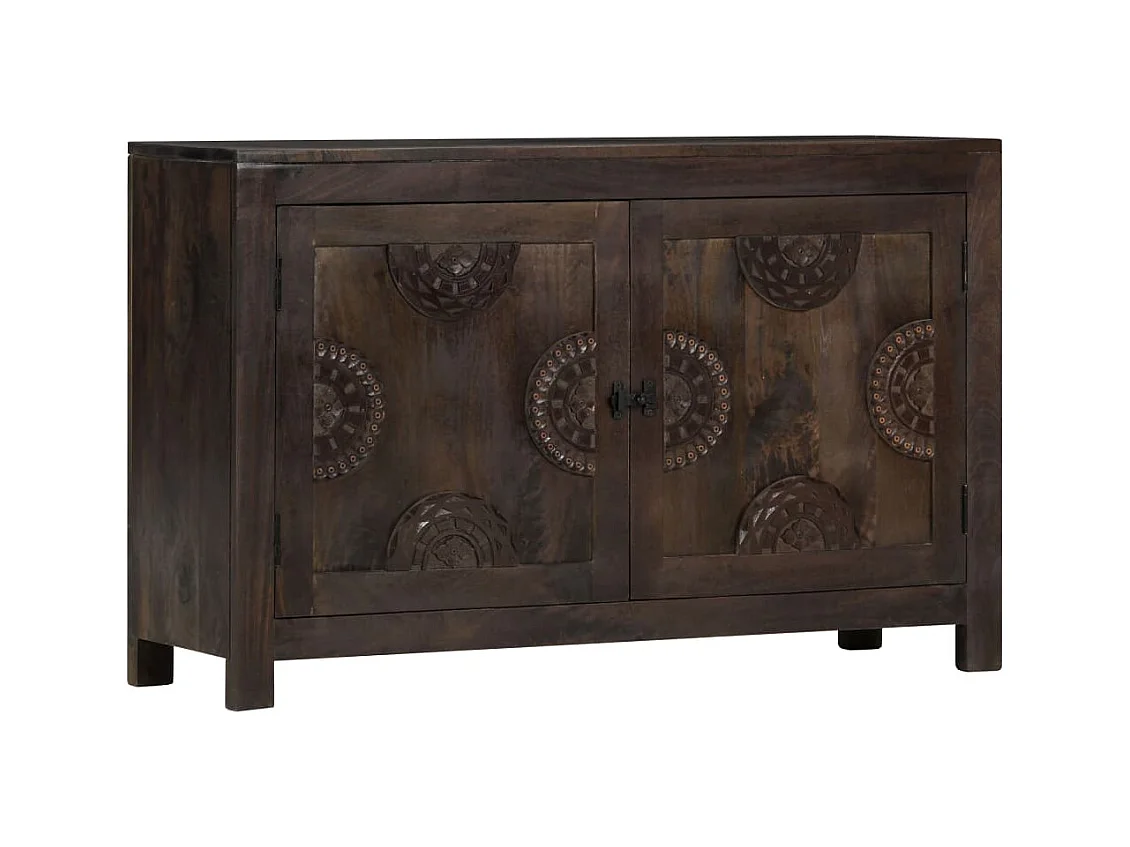 Buffet avec dessin sculpté 110x35x70 cm Bois de manguier massif