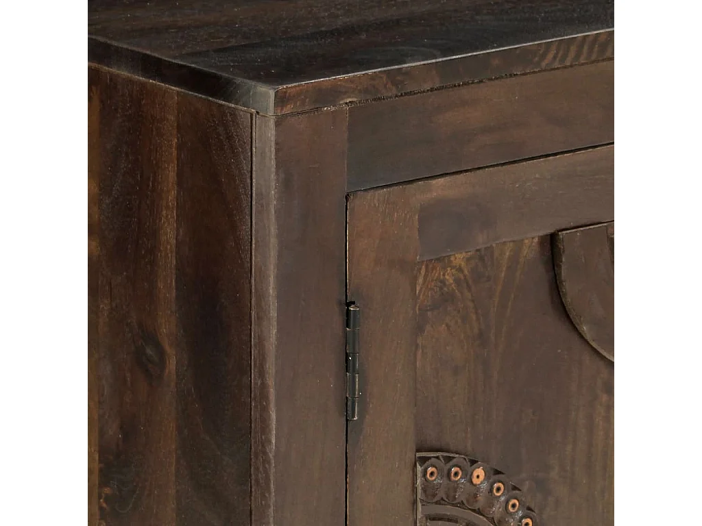 Buffet avec dessin sculpté 110x35x70 cm Bois de manguier massif