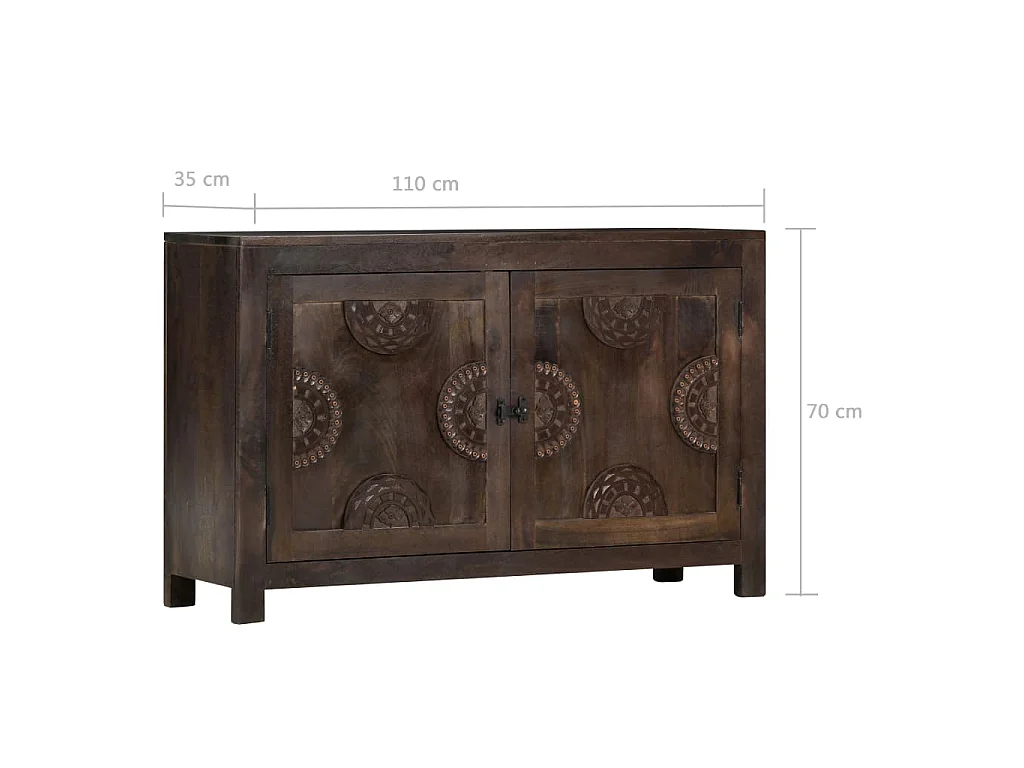 Aparador con diseño tallado madera maciza de mango 110x35x70 cm
