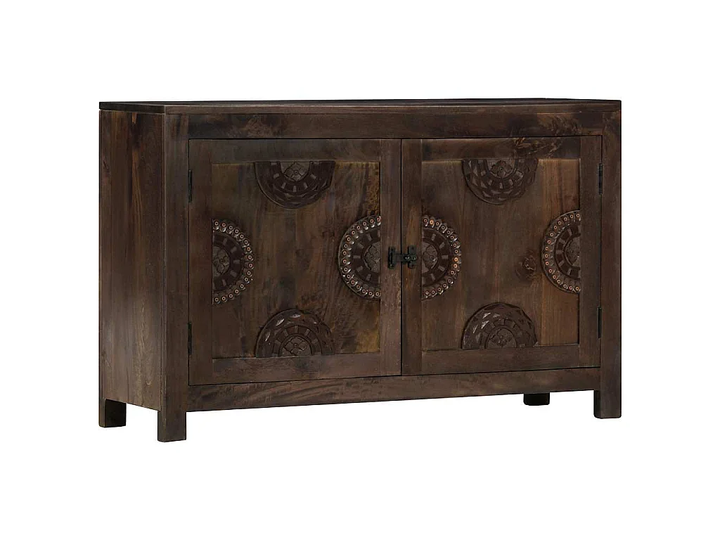 Aparador con diseño tallado madera maciza de mango 110x35x70 cm