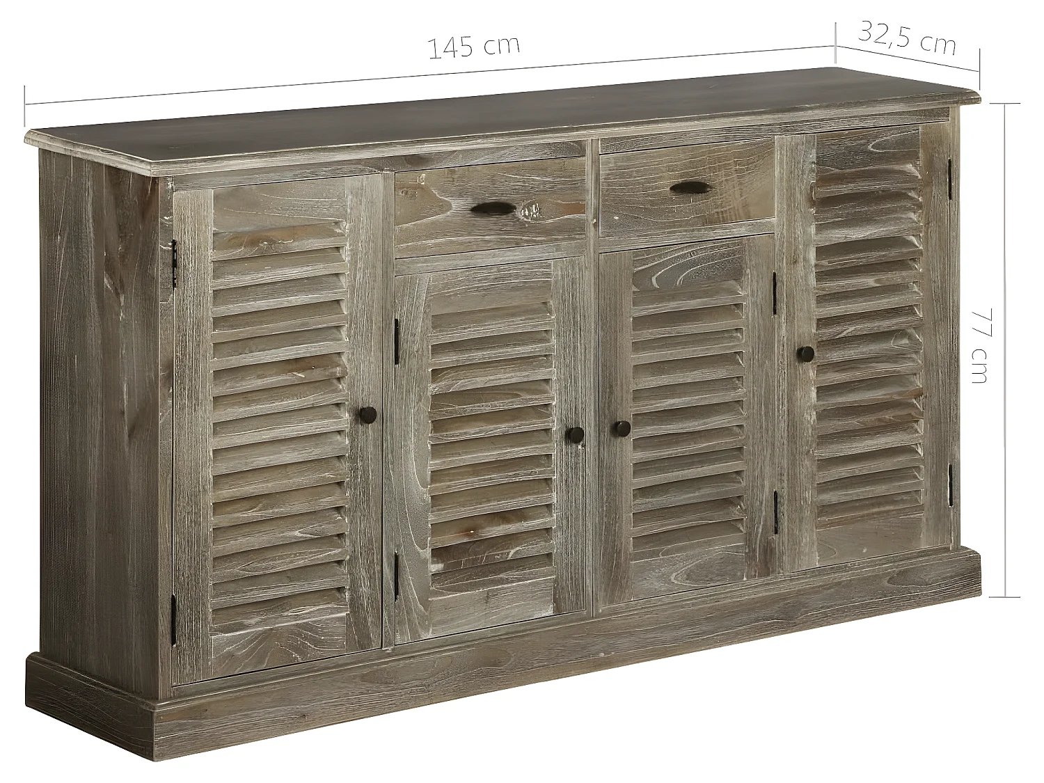 Buffet Bois de melia azedarach massif 145x32,5x77 cm