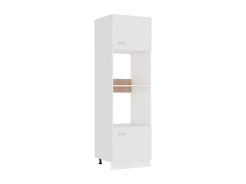 Armadio per Microonde Bianco 60x57x207 cm in Legno Multistrato