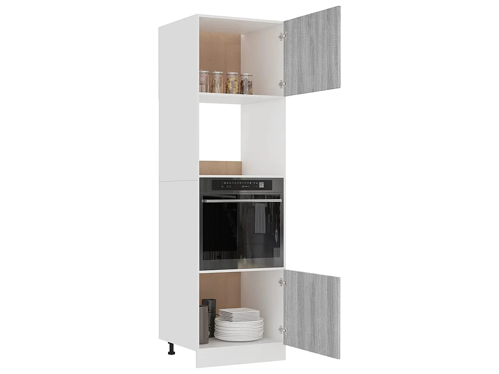 Armário micro-ondas “Lyon” 60x57x207 cm cinza sonoma