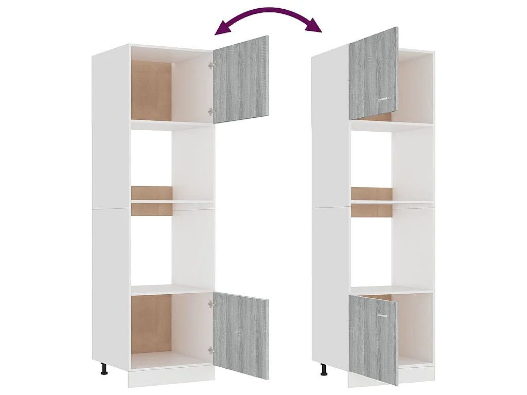 Armário micro-ondas “Lyon” 60x57x207 cm cinza sonoma