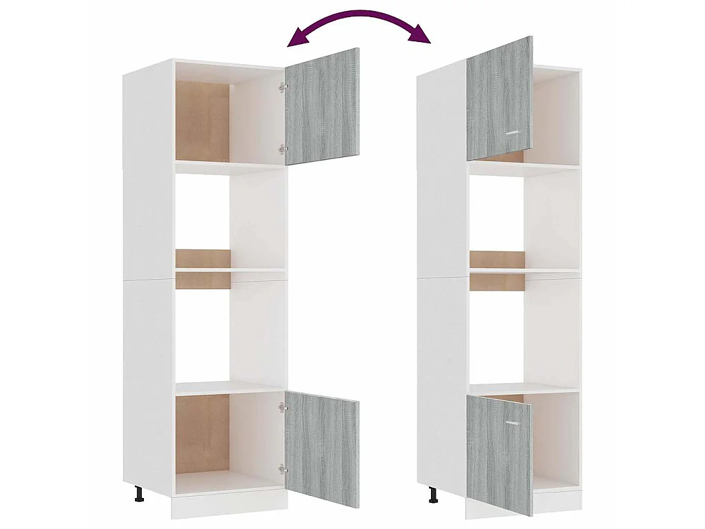 Armário micro-ondas “Lyon” 60x57x207 cm cinza sonoma