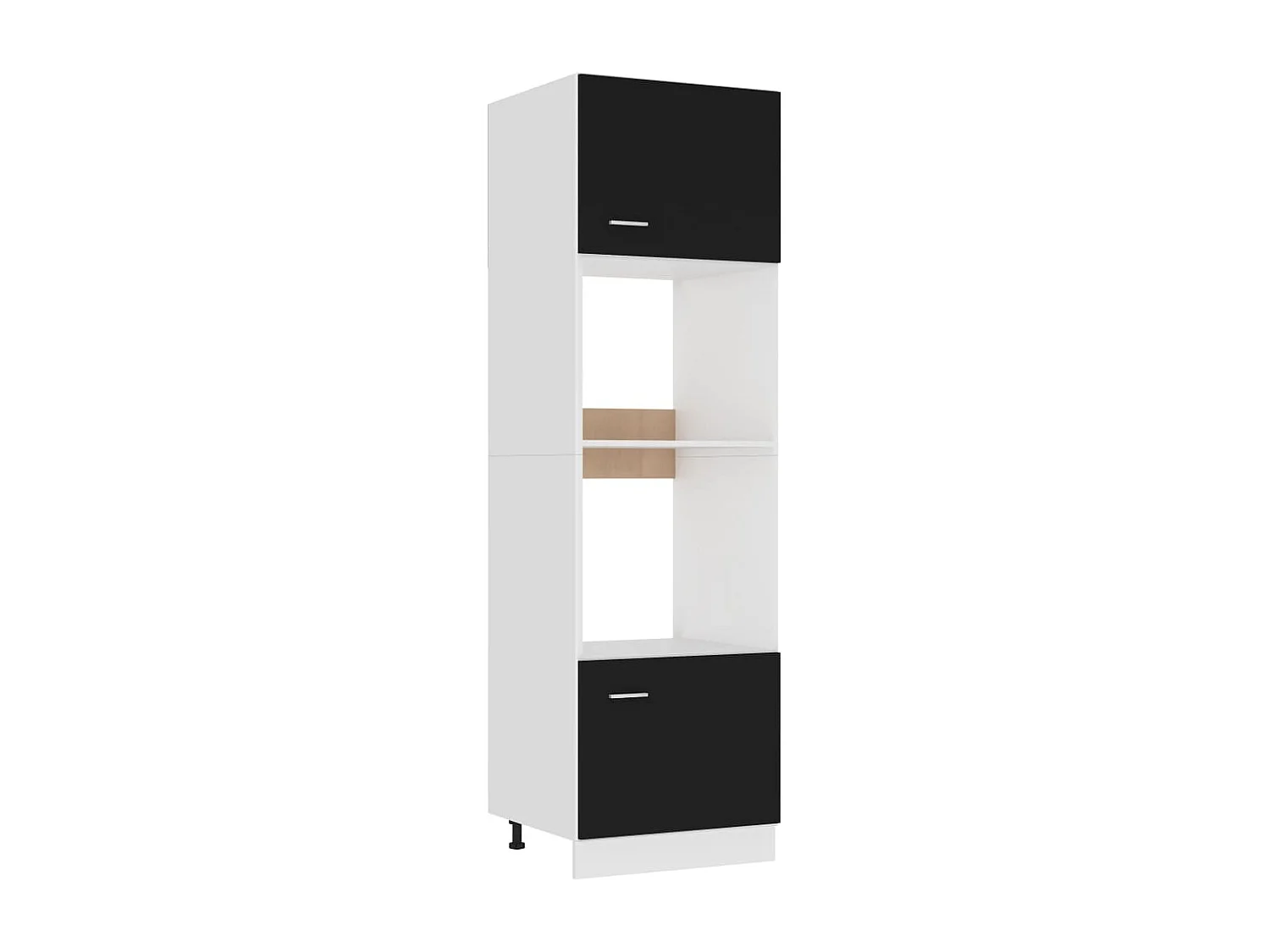 Armoire à micro-ondes Noir 60x57x207 cm Bois d'ingénierie