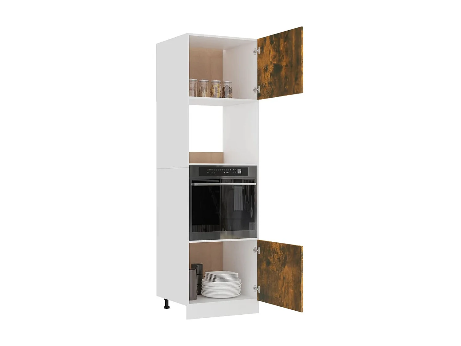 Magnetronkast Lyon 60x57x207 cm bewerkt hout gerookt eiken