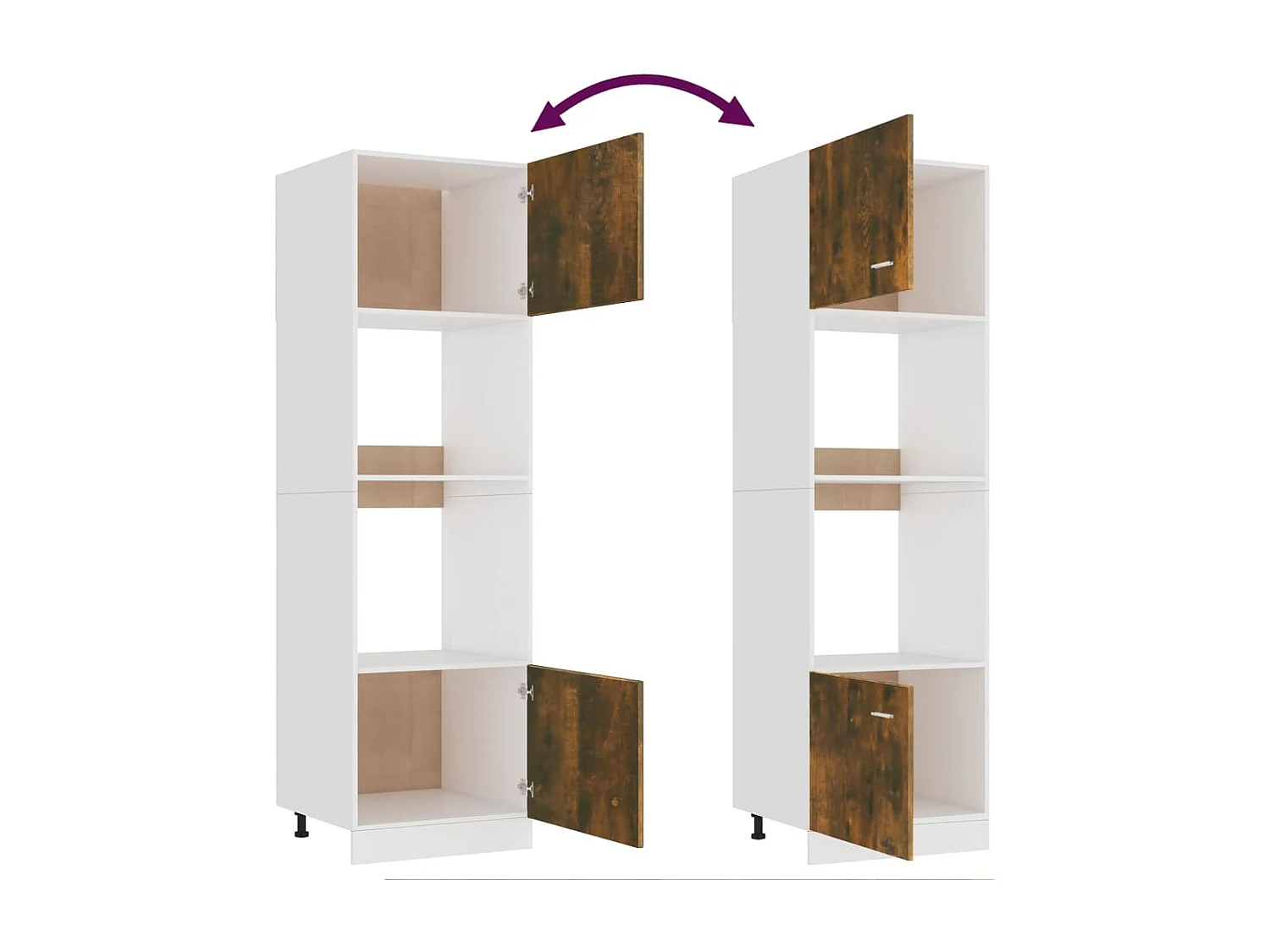 Magnetronkast Lyon 60x57x207 cm bewerkt hout gerookt eiken