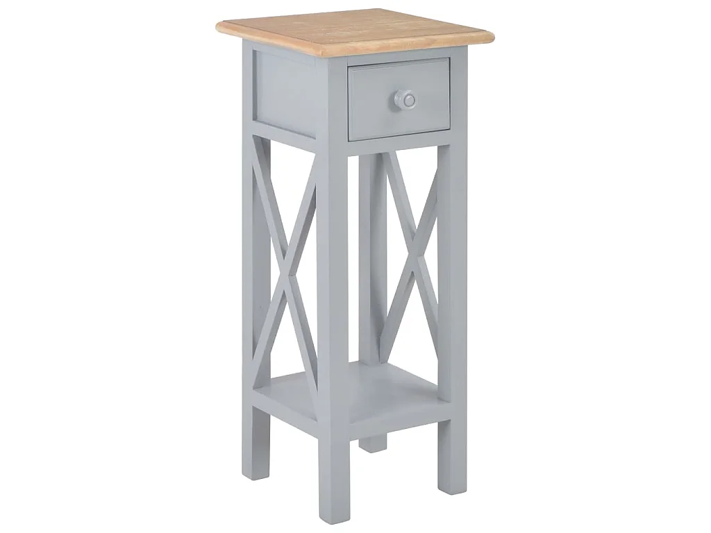 Tavolino Laterale Grigio 27x27x65,5 cm in Legno