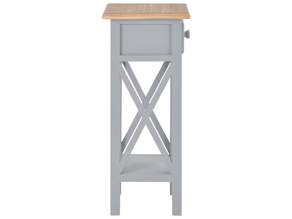 Tavolino Laterale Grigio 27x27x65,5 cm in Legno