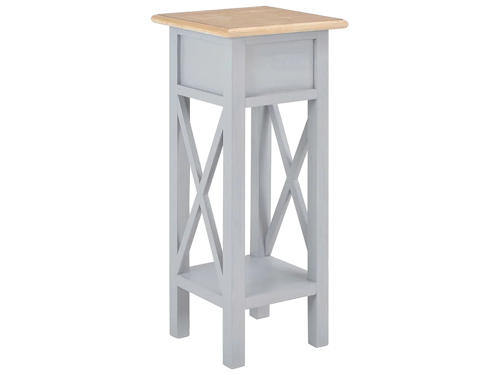 Tavolino Laterale Grigio 27x27x65,5 cm in Legno