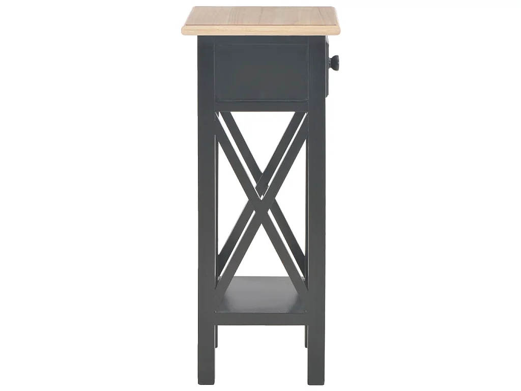 Tavolino Laterale Nero 27x27x65,5 cm in Legno