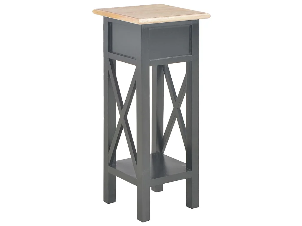 Tavolino Laterale Nero 27x27x65,5 cm in Legno