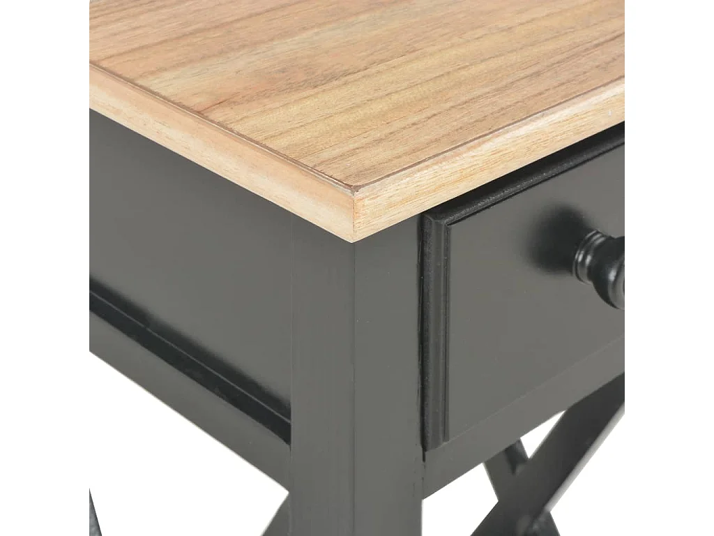Tavolino Laterale Nero 27x27x65,5 cm in Legno