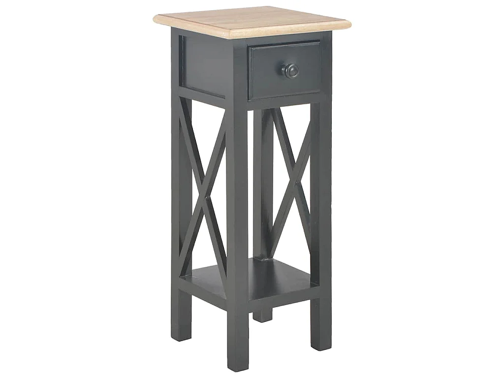 Tavolino Laterale Nero 27x27x65,5 cm in Legno