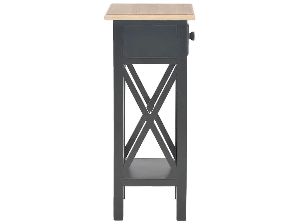 Tavolino Laterale Nero 27x27x65,5 cm in Legno