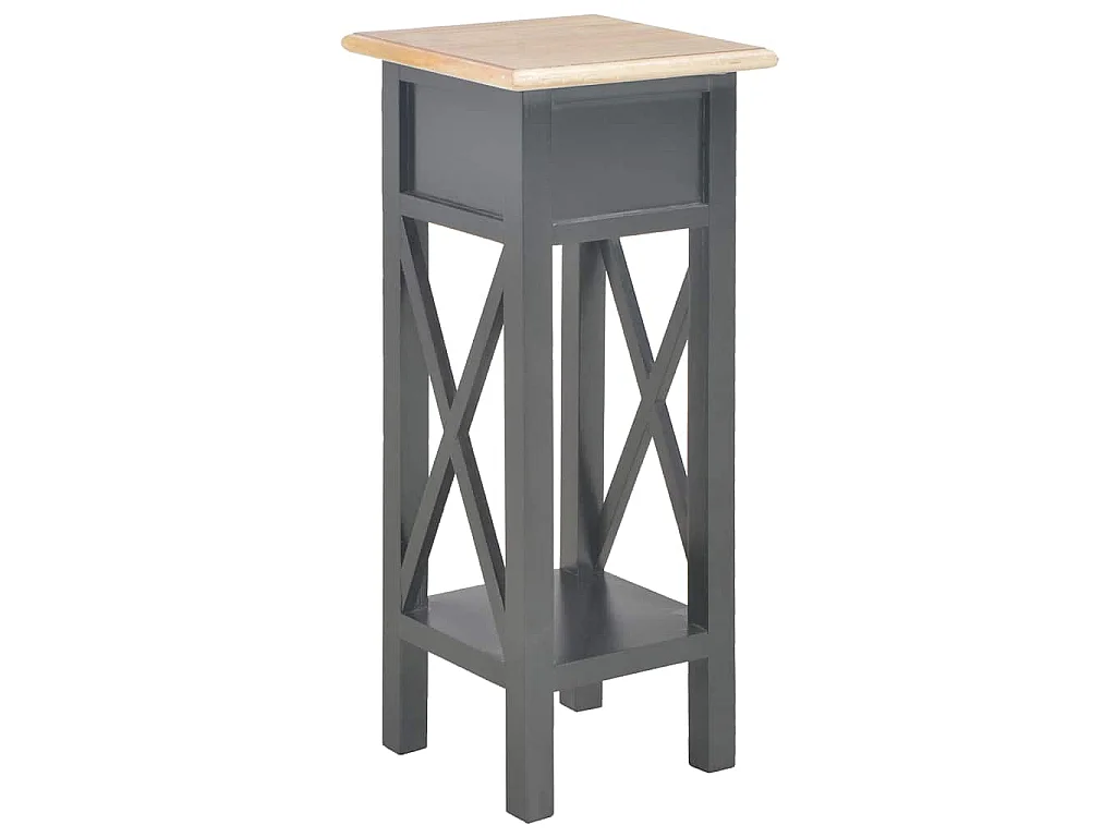 Tavolino Laterale Nero 27x27x65,5 cm in Legno