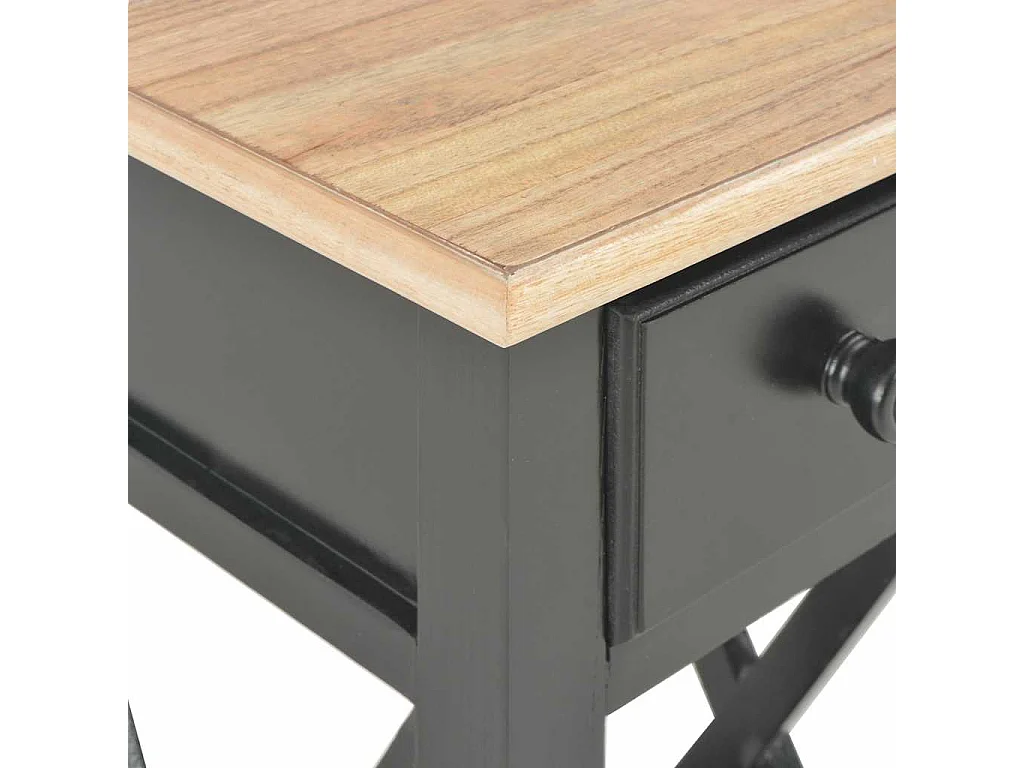 Tavolino Laterale Nero 27x27x65,5 cm in Legno