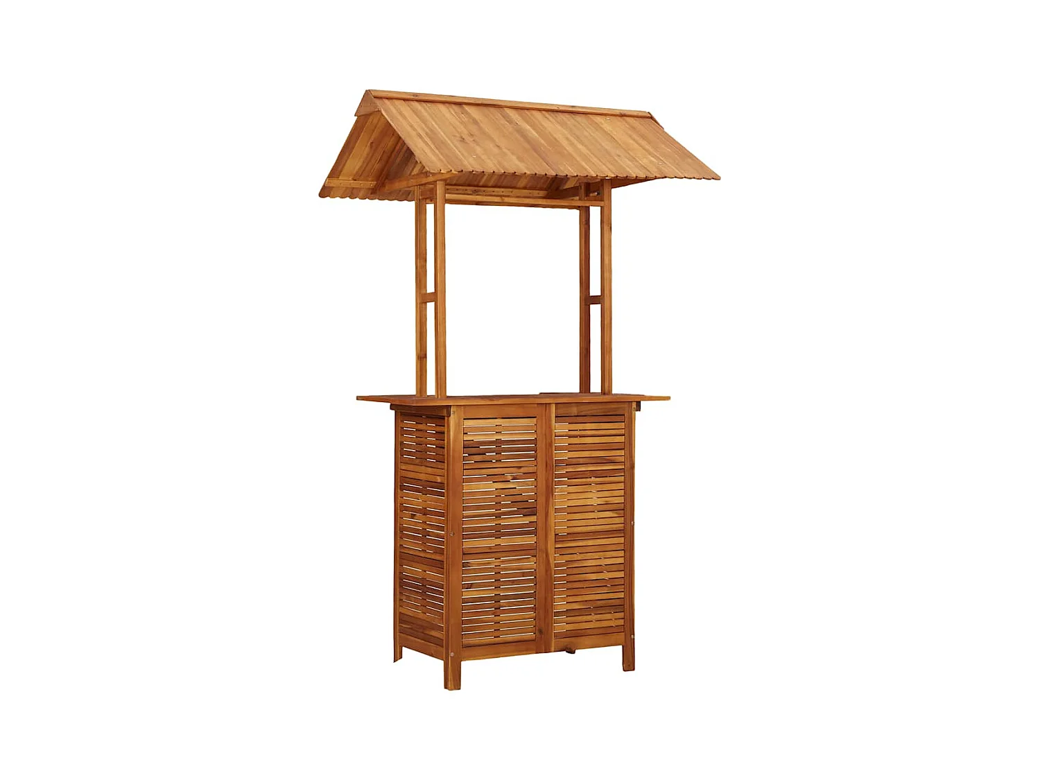 Mesa de bar exterior c/ telhado 113x106x217 cm acácia maciça