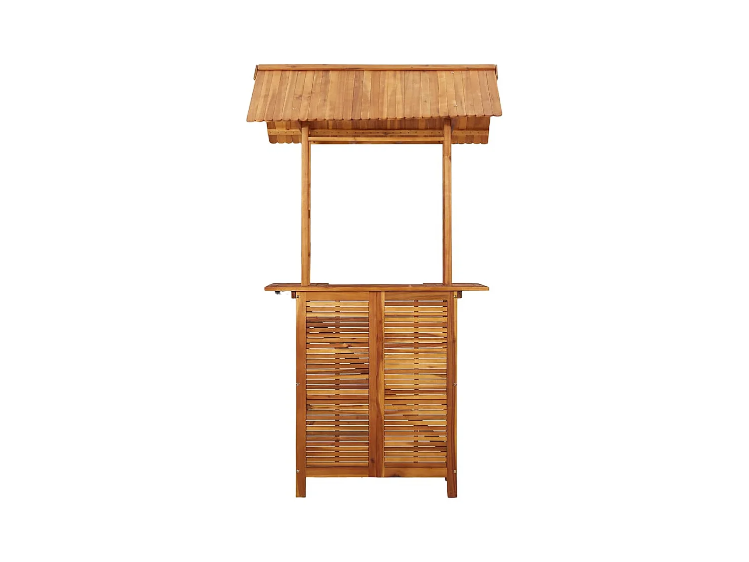 Mesa de bar exterior c/ telhado 113x106x217 cm acácia maciça
