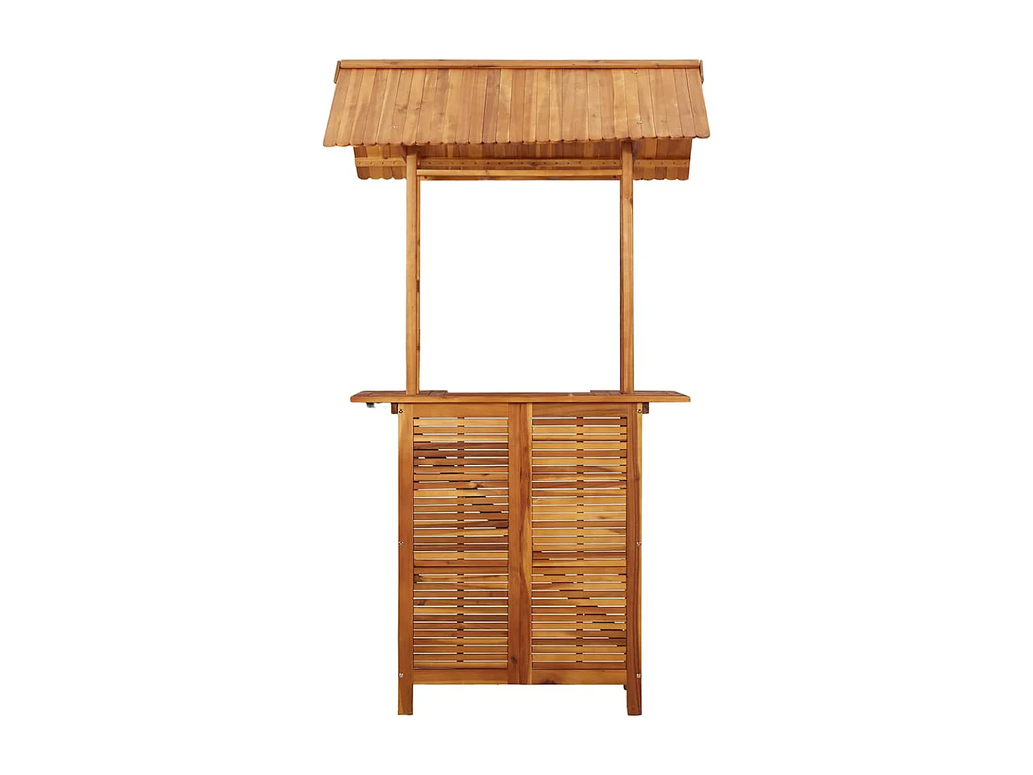 Table de bar d'extérieur avec toit 113x106x217 cm Bois d'acacia