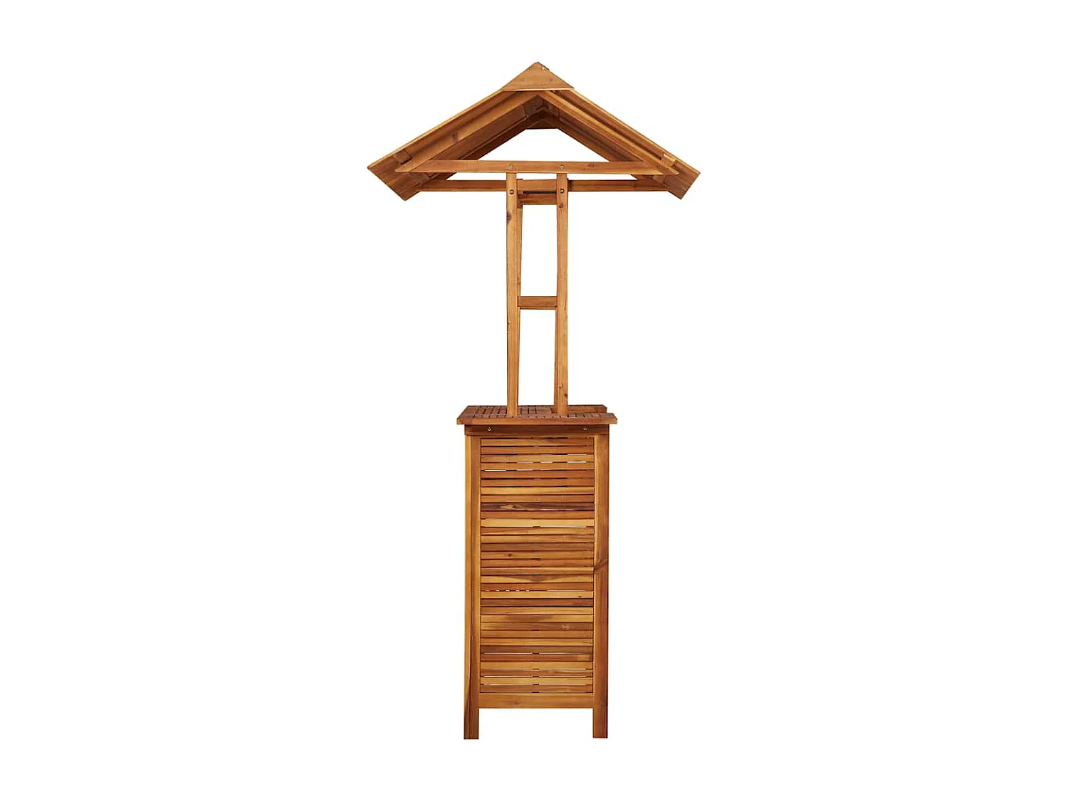 Table de bar d'extérieur avec toit 113x106x217 cm Bois d'acacia