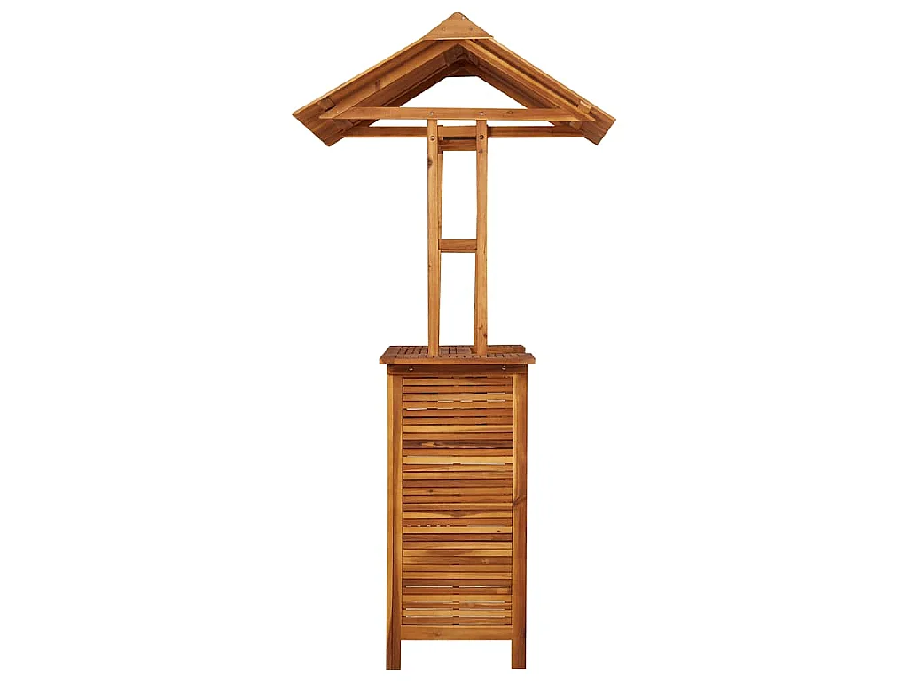 Table de bar d'extérieur avec toit 113x106x217 cm Bois d'acacia