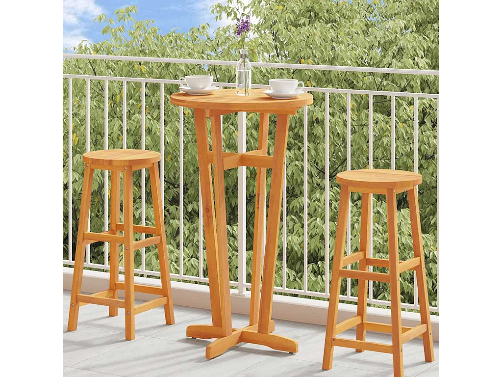 Mesa de bar para jardim Ø60x105 cm madeira de acácia maciça