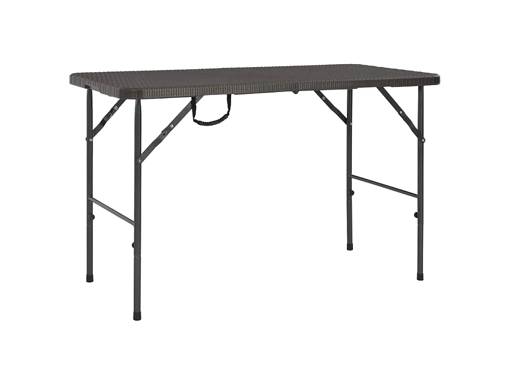 Table de jardin pliante Marron 120x60x74cm PEHD Aspect de rotin