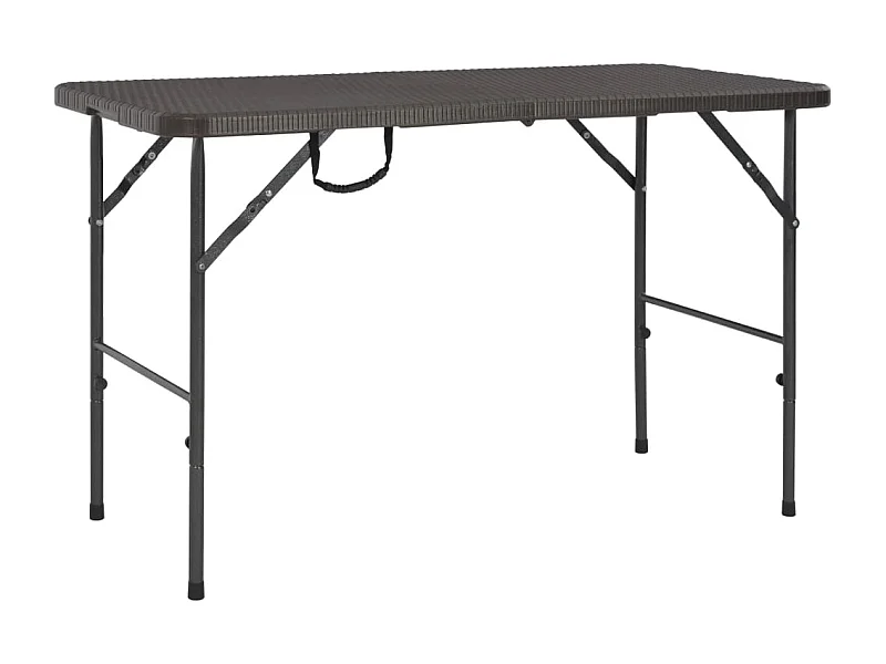 Tuintafel inklapbaar rattan look 120x60x74 cm HDPE bruin
