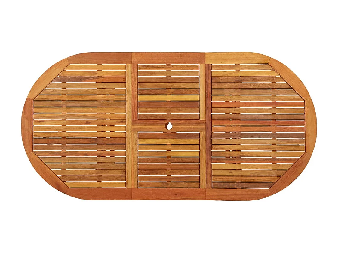 Mesa de jardín madera maciza de eucalipto 200x100x75 cm