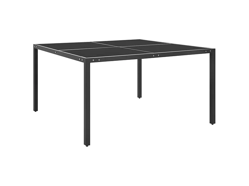 Gartentisch Anthrazit 130x130x72 cm Stahl und Glas