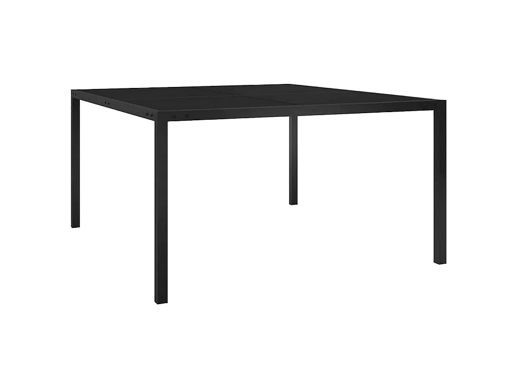 Tuintafel 130x130x72 cm staal en glas zwart