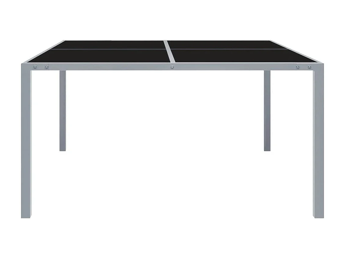Table de jardin 130x130x72 cm Gris Acier et verre