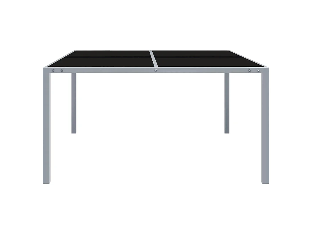 Gartentisch 130x130x72 cm Grau Stahl und Glas