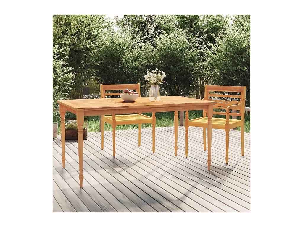 Table Batavia 150x90x75 cm Bois de teck solide